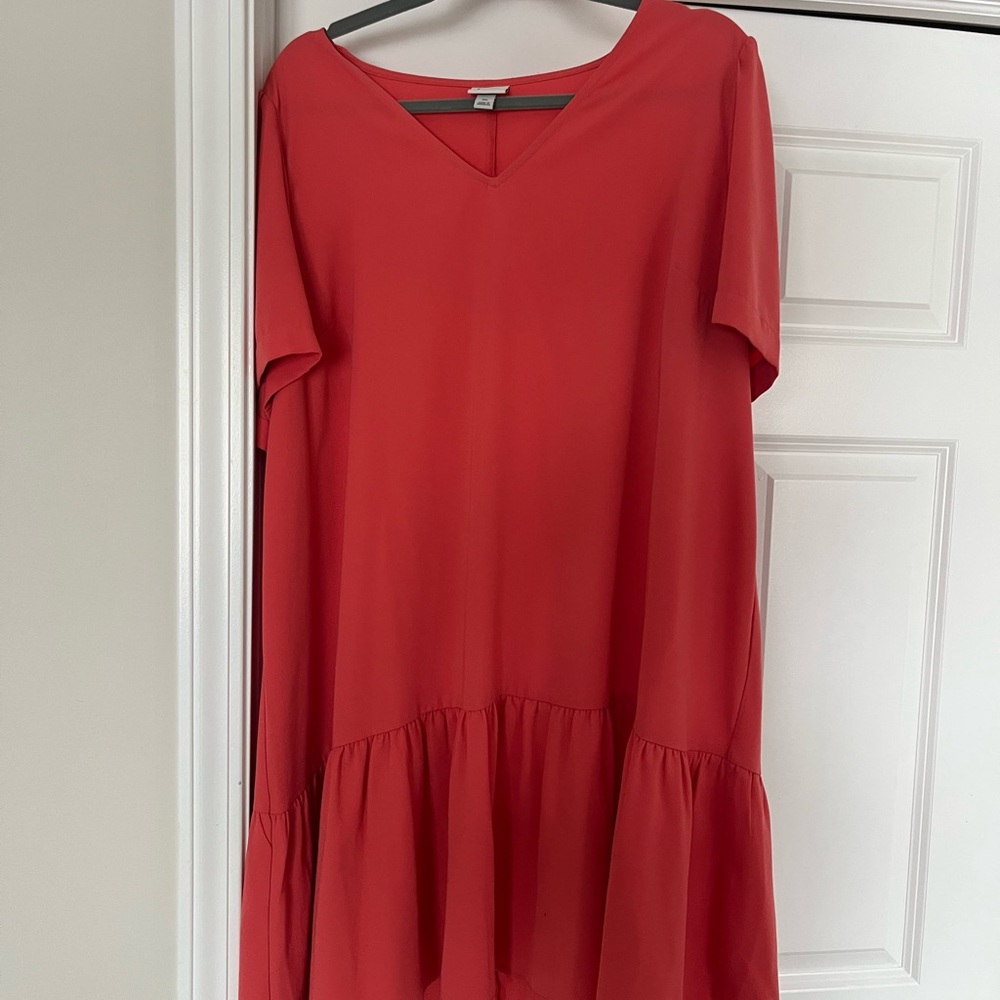 A New Day Coral V-Neck Dress